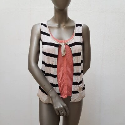 Hübsches Top / Oberteil von Hoss Intropia, M, weiß, schwarz, rosa, beige - Bild 1 von 4