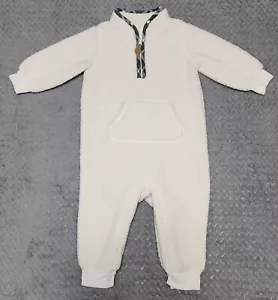 Carters ~ einteiliges Fleece-Outfit für Jungen ~ Größe 9 Monate Farbe Elfenbein. - Bild 1 von 8