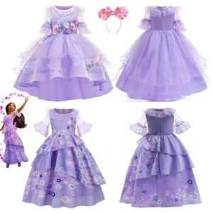 Kids Girls Encanto Isabella Costume Princess Birthday Party Outfits Fancy Dress - Picture 1 of 16