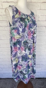 J.JILL Love Linen Purple Floral Tropical Sleeveless Dress Size S - Picture 1 of 16