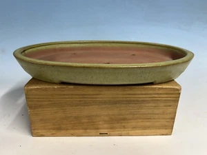 "Maceta de árbol bonsái Tokoname esmaltada amarilla Reiho 14 5/8""" - Imagen 1 de 15