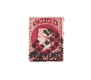 1882 Saint Helena Six Pence Red #28. Four Pence (14.5mm bar) Surcharge. - Picture 1 of 2