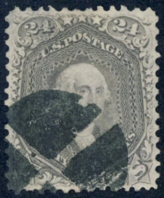 US #78b 1862  F/VF GRAY w FANCY CANCEL, minor reperf $450.00  *Bay Stamps* - Image 1 of 2