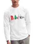 Mens Holiday Inspired "Believe" Christmas Font Graphic Print Long Sleeve T Shirt