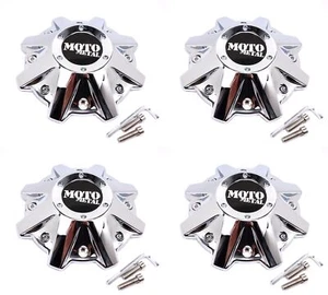 4 Moto Metal Chrome Wheel Center Hub Caps for 5/6/8Lug MO970 MO201 - Picture 1 of 4