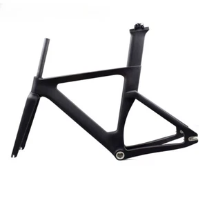 700C Full Carbon Track Road Bike Frameset with Fork Seat Post Fixed Gear Frame - Picture 1 of 48