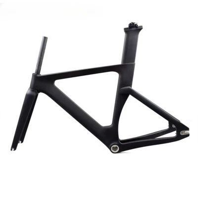 700C Full Carbon Track Road Bike Frameset with Fork Seat Post Fixed Gear Frame - Image 1 of 4