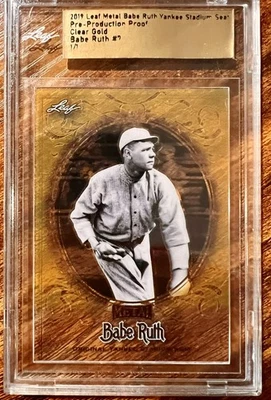 BABE RUTH 1/1 2019 FOLHA METAL TRANSPARENTE Ouro PROVA DE PRÉ-PRODUÇÃO 1 DE 1! - Imagem 1 de 2