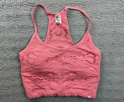 JoyLab Sports Bra Womens 2XL Pink Lace Racerback Longline Bralette Activewear - Image 1 of 4