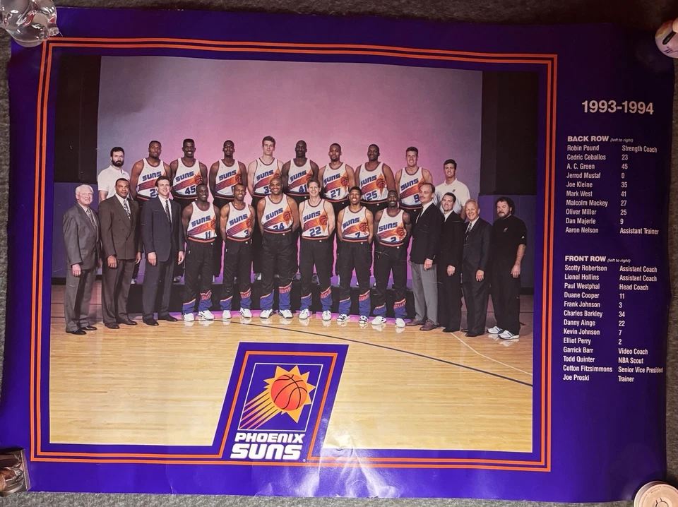 Phoenix Suns 1993-1994 Players Poster  28”x20” - Image 1 of 1