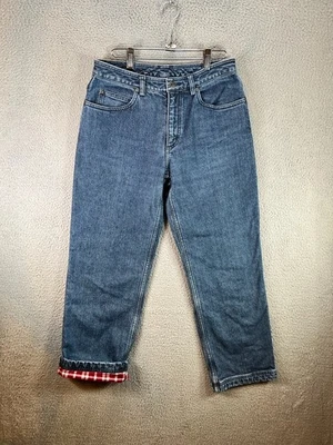 Duluth Trading Jeans Womens Size 4 29x27 Blue Daily Denim Flannel Lined Workwear - Image 1 of 4