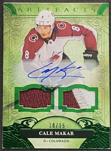 Camiseta deportiva automática Emerald Cale Makar 2020-21 material artefactos autógrafos/15 - EX - Imagen 1 de 2