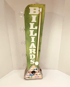 BILLIARDS Double Sided Sign W/ Lights, Garage Home Bar Man Cave Bar Pool Pub - Picture 1 of 13