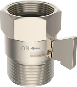 Brass Flow Control Valve for Shower Head and Bidet Sprayer, Nickel Finish - Picture 1 of 12