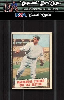 1961 Topps 408 Mathewson Strikes Out 267 Batters Foto 1 de 2