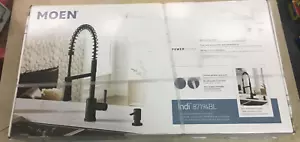 MOEN Indi Single-Handle Pre-Rinse Spring Pulldown Sprayer Kitchen Fa 87194BL - Picture 1 of 1