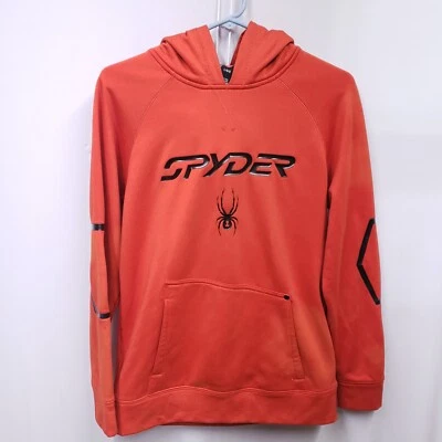 SPYDER Hoodie Red w Black Logo Youth Size Large 14-16 Discoloration - Image 1 of 4