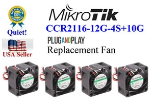 4x Quiet version replacement Fans for Mikrotik CCR2116-12G-4S+10G - Picture 1 of 4