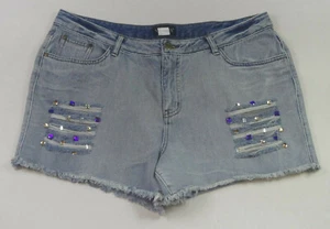 Venus Denim abgeschnittene Damenshorts Used-Look Glitzer Gr. 16 A15-43 - Bild 1 von 6