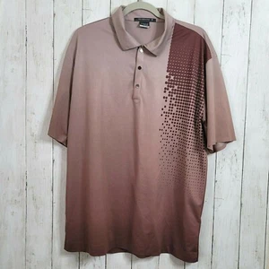 Tiger Woods Polo Shirt Mens Large Platinum Nike Fit Dry Brown Golf - Picture 1 of 6