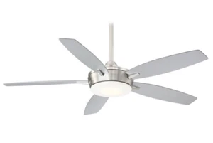 MINKA AIRE ESPACE 609L-BN/SL CEILING FAN BRUSHED NICKEL FINISH SILVER BLADES 52" - Picture 1 of 3