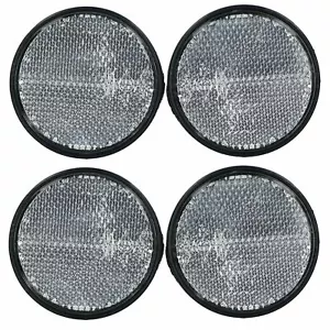 Remolque reflector retro blanco transparente poste de cerca con respaldo autoadhesivo paquete de 4 - Imagen 1 de 4
