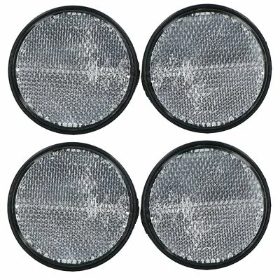 White Clear Retro Reflector Trailer Fence Post with Self-Adhesive Backing 4 PACK - Image 1 of 4