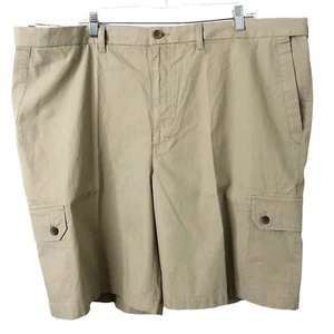 Haggar NWT Men's Expandable Waistband Comfort Cargo Shorts in Khaki Size 44W - Picture 1 of 11