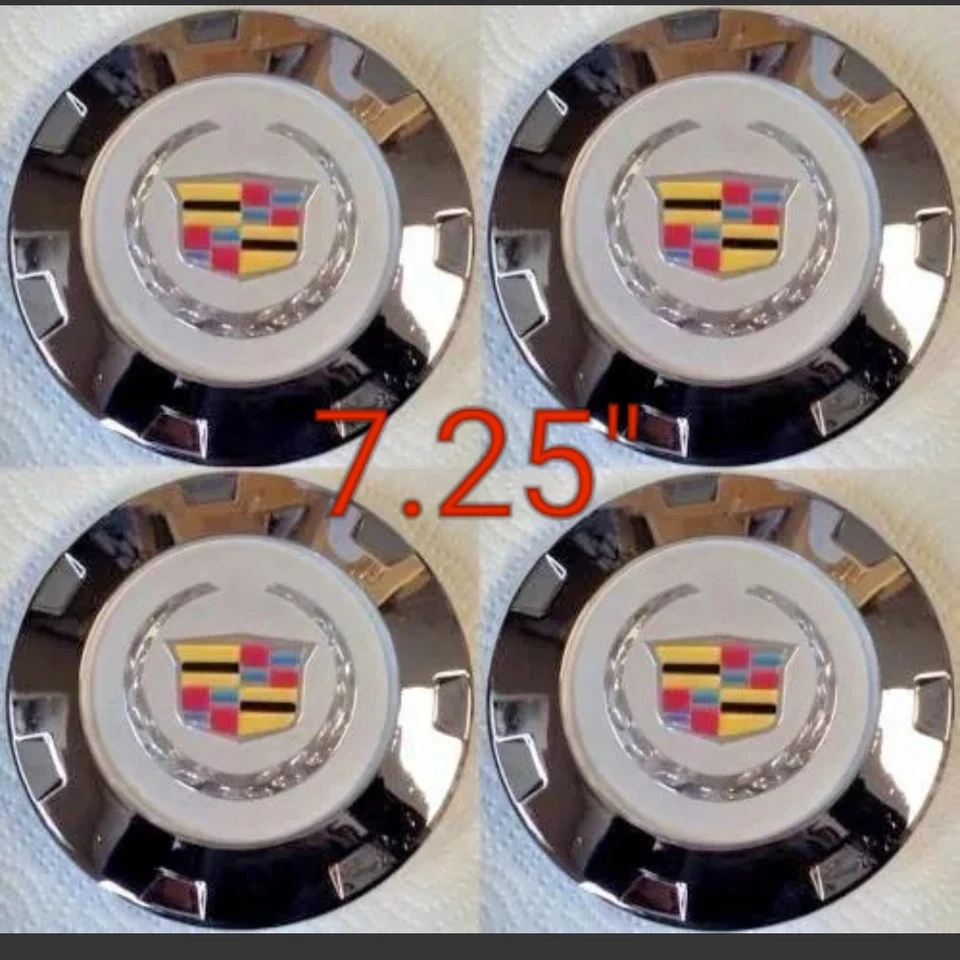 CC24 D097*4 Wheels Center Cap 7.25" For CADILLAC ESCALADE CHROME COLORED 22" - Image 1 of 1