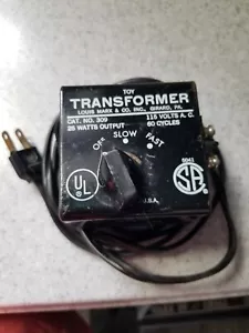 Vintage Louis Marx & Co. Toy Transformer - No. 309 - 25 Watts Works Great - Picture 1 of 1