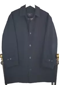 SANYO Size Medium Mens Mackintosh Jacket Button Front Black Coat Waterproof - Picture 1 of 21