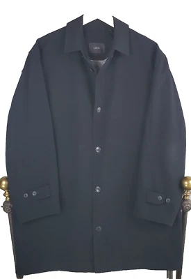 SANYO Size Medium Mens Mackintosh Jacket Button Front Black Coat Waterproof - Image 1 of 4