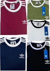 MEN'S ADIDAS ORIGINAL SHORT SLEEVE THREE STRIPE T-SHIRT UP TO 70% SUMMER SALE - Picture 1 of 9