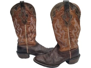Vintage Leather Cowboy Boots 6 39 70s Handmade Tan Festival Boho Western Cowgirl - Picture 1 of 19