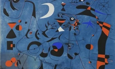 Joan Miró Signed Oil Painting on Canvas 16x24 in Surrealism . - Image 1 of 3