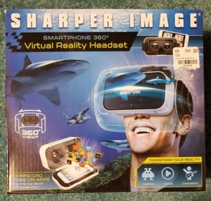 SHARPER IMAGE SMARTPHONE 360 DEGREE VIRTUAL REALITY HEADSET - NEW IN BOX! WHITE - Picture 1 of 4