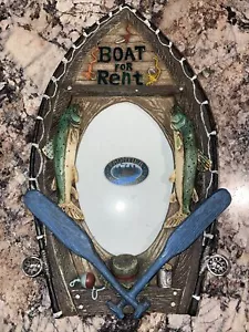 Boat Photo Frame, decorative, with theme "Boat for Rent,"  holds 4" x 6" photo - Picture 1 of 3