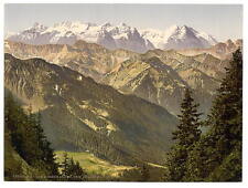 Bernese Alps from Stanserhorn Bernese Oberland Switzerland c1900 OLD PHOTO