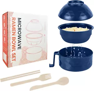 Microwave Ramen Cooker,Ramen Bowl Set,Microwave Noodle Bowl with Chopsticks and - Picture 1 of 12
