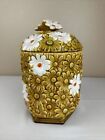 MCM Fred Roberts Ceramic Daisy Flower Cookie Jar Canister 10” tall 1970's Retro