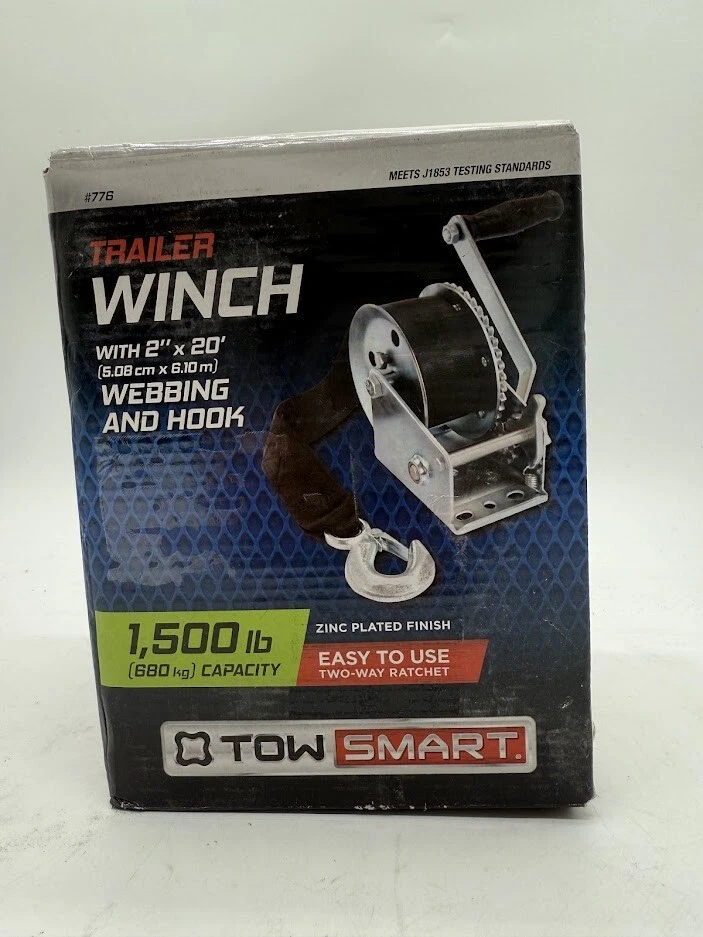 TowSmart 1.500 lb., 2 pulgadas Cabrestante de remolque manual x 20 ft Foto 1 de 4