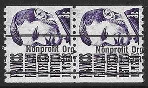 Scott # 1297b Pair VF Mint NH Dull Gum PRECANCELED "Nonprofit Org. CAR-RT. SORT" - Picture 1 of 1