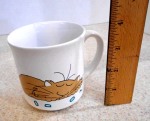 Sandra Boynton Coffee Mug 12oz Cat “Never Put Off Until Tomorrow Japan 1980s VTG - Picture 1 of 8