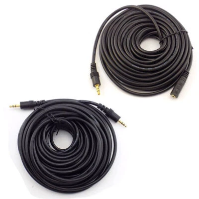 10/15/20M 3.5mm Jack to Jack Aux Cable male female Stereo Audio Lead PC Car GOLD - Image 1 of 4