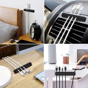 2x Kabelhalter selbstklebend, 7-fach Kabel Organizer Clips für Schreibtisch/Auto - Bild 1 von 8