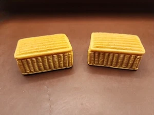 Hobby Lobby Resin Basket Trinket Boxes Lot of 2~2 x 1.5 inches - Picture 1 of 5