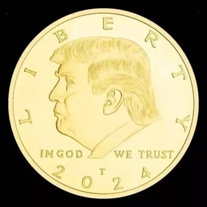 2024 US Donald Trump Gold Plated Eagle Collectible Commemorative Collection Coin - Picture 1 of 2