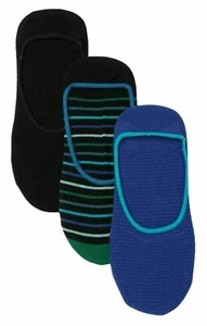 3 Pair Pack Hue Women's Striped & Solid High Cut Liner Socks Royal Blue Pack - Picture 1 of 2