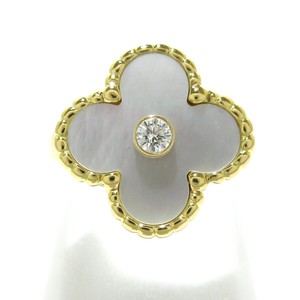 Auth VanCleef & Arpels Vintage Alhambra 18K Yellow Gold CL91734 Ring #US 3 5/8