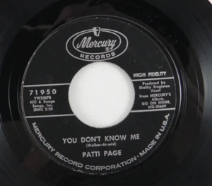 Patti Page – You Don't Know Me / Most People Get Married 1962 Mercury 45 RPM - Picture 1 of 4